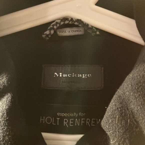 Mackage wool-cashmere blend pea coat with leather detailing - Picture 3 of 6